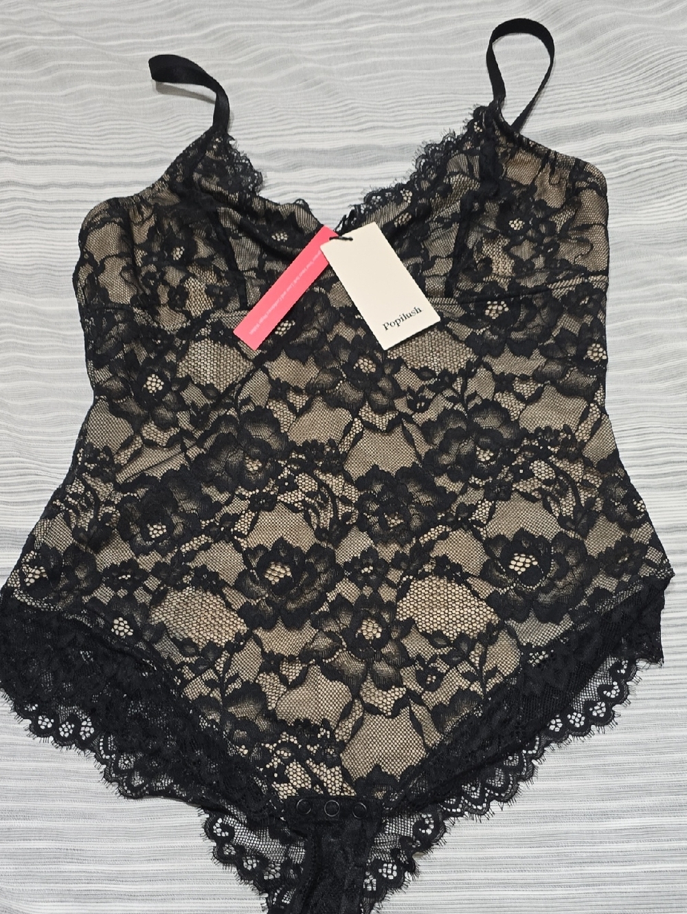 Popilush Black Lace Bodysuit Shapewear